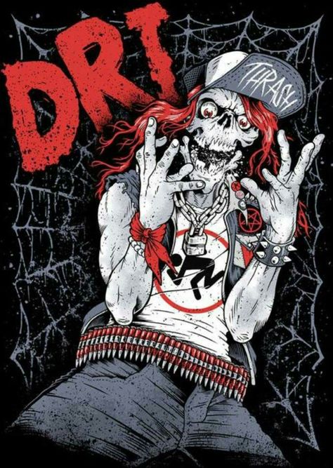 D.R.I. Crossover/Thrash Metal Tumblr, Arte Heavy Metal, Black Metal Art, Arte Punk, Horror Punk, Punk Poster, Jerry Lee Lewis, Heavy Metal Art, Jeff Buckley