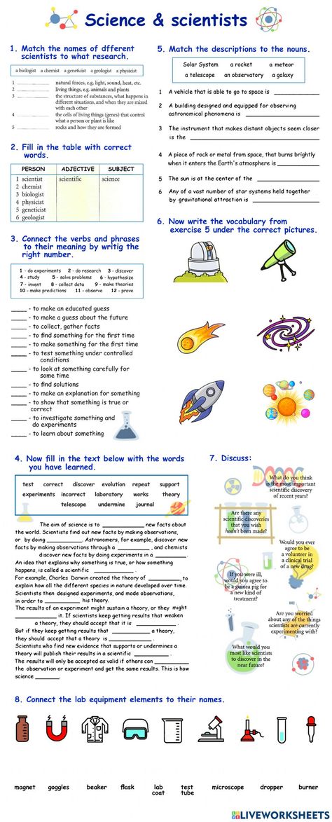 Science Vocabulary online worksheet for gade 6. You can do the exercises online or download the worksheet as pdf. Biology For Beginners, English Vocabulary Worksheets, Biology Vocabulary, Science Vocabulary Activities, Space Vocabulary, Technology Vocabulary, Grade 3 Science, Elementary Worksheets, Homework Worksheets