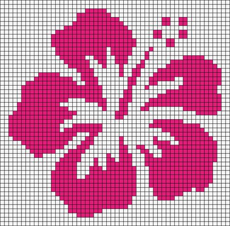 Alpha pattern #90233 | BraceletBook Crochet Pixel Pattern Snoopy, Hibiscus Flower Alpha Pattern, Alpha Pattern Hibiscus, Tapestry Crochet Patterns Pixel, Hibiscus Pixel Art, Hibiscus Crochet Pattern, Hibiscus Alpha Pattern, Alpha Patterns Crochet Flower, Alpha Flower Pattern