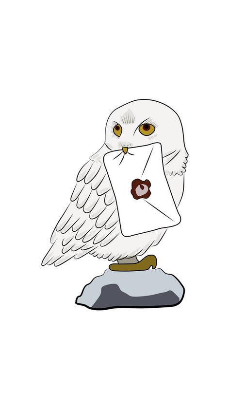 The cutie brought you a significant mail in our fanart Harry Potter Hedwig Sticker. She was Harry Potter's pet snowy owl given as an eleventh birthday gift from Rubeus Hagrid. Hagrid bought her at... Edwige Harry Potter, Harry Potter Paintings, Owl Drawing Simple, Fanart Harry Potter, Hedwig Harry Potter, Harry Potter Pets, Harry Potter Gifts Diy, Owl Sketch, Eleventh Birthday