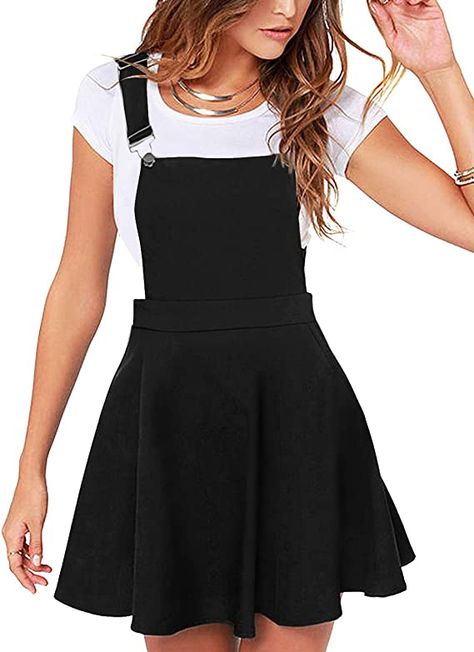 Dungarees Dress, Flared Skater Skirt, Mini Skater Skirt, Suspenders For Women, Overall Skirt, Mini Cute, Designer Jumpsuits, Suspender Skirt, Suspender Dress