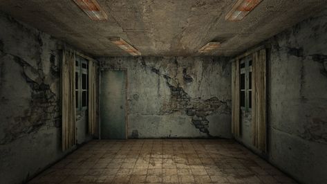 The interior design of horror and creepy... | Premium Photo #Freepik #photo #old-room #abandoned #abandoned-house #3d-room Creepy Room, Scape Room, Horror Room, Creepy Houses, Apocalypse Art, Old Room, Horror House, Empty Room, Black Shadow
