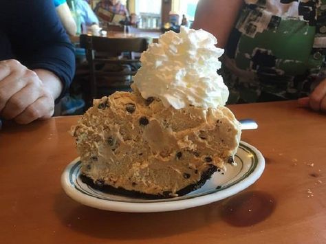 12. Chocolate Chip Peanut Butter Pie - Original Oyster House Oysters Bienville, Fried Peach Pies, Pineapple Ice Cream, Oysters Rockefeller, Country Fried Steak, Country Fried, Oyster House, Orange Rolls, Crab Soup