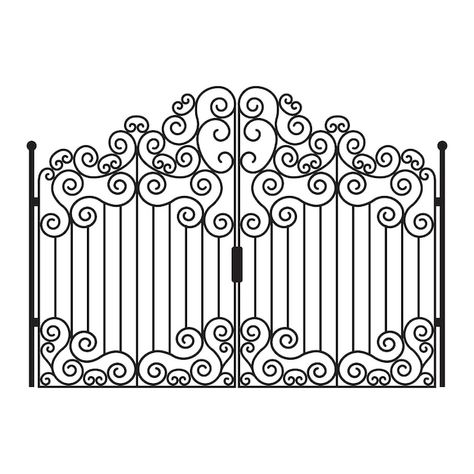 Gate Tattoo Design, Gate Illustrations, Gate Drawing, Gate Vector, Gate And Fence, Garden Gate Design, Becoming A Tattoo Artist, Bible Drawing, Metal Gate