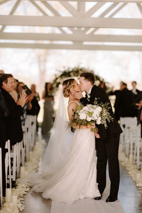 Grooms First Look At Bride Aisle, Groom Looking At Bride Down Aisle, Bride And Groom Aisle Photo, Wedding Photos After Ceremony, First Look Down The Aisle, Kiss Down The Aisle, Groom First Look At Bride Aisle, Wedding Aisle Kiss Photo, Wedding Aisle Kiss