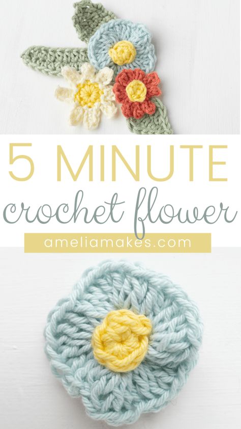 Amigurumi Patterns, Crochet Circle Flower, Crochet Flowers Tutorial, Diy Crochet Flowers Tutorial, 2024 Crochet, Floral Crochet Pattern, Flower Applique Patterns, Easy Crochet Flower, Chunky Yarn Crochet