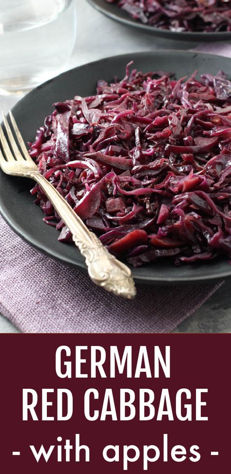 German Red Cabbage Recipe, Apples And Cabbage Recipe, Purple Cabbage Recipes, German Red Cabbage Recipes, Sauteed Red Cabbage, Cooked Red Cabbage, German Red Cabbage, Red Cabbage Recipe, Red Cabbage With Apples