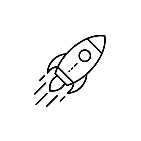 Rocket Emoji Tattoo, Minimalist Rocket Tattoo, How To Draw Rocket, Rocket Vector Illustration, Rocket Tattoo Small, Rocket Line Art, How To Draw A Spaceship, Rockets Drawing, Rocket Tattoo Simple