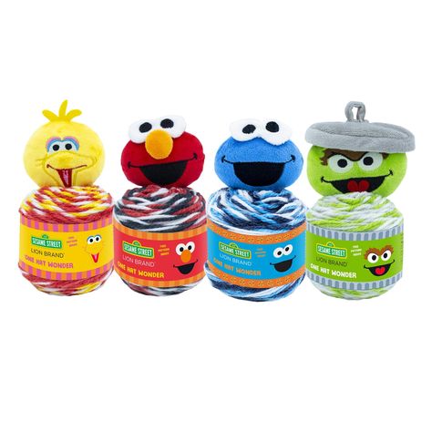 PRICES MAY VARY. Title: (4 Pack) Lion Brand Yarn Sesame Street- One Hat Wonder, 4PK-Big Bird, Elmo, Cookie Monster, Oscar. Product Type: Categories > Knitting & Crochet > Yarn Elmo Cookies, Elmo And Cookie Monster, Sesame Street Muppets, Free Pattern Download, Sesame Street Characters, Oscar The Grouch, Gift Crochet, Textured Yarn, Lion Brand Yarn