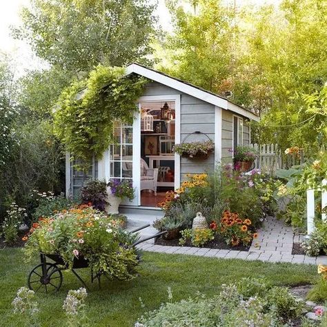 Backyard Goals, Garden Shed Diy, Backyard Storage Sheds, Studio Shed, Backyard Storage, Backyard Studio, Backyard Sheds, Potting Sheds, Backyard Shed