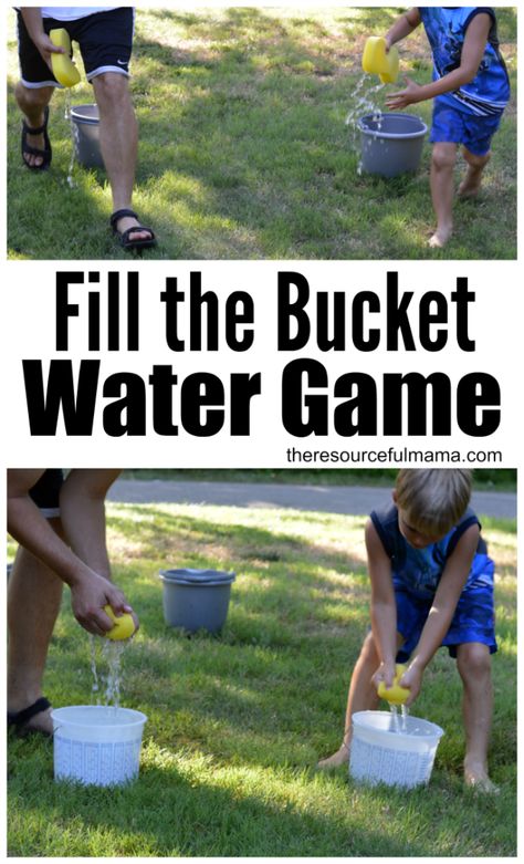 Cool of this summer with this super fun water game. Teams race to fill their bucket. kids|activity|summer|fun|family activity|group activity #summersunfun #cbias [ad] Games For Teams Of 2, Game Show Activities, Summer Olympic Games For Kids Field Day, Field Day Games Preschool, Adult Olympic Party Games Outdoor, Summer Family Games, Kids Summer Games, Outside Water Activities For Kids, Water Relay Games For Kids