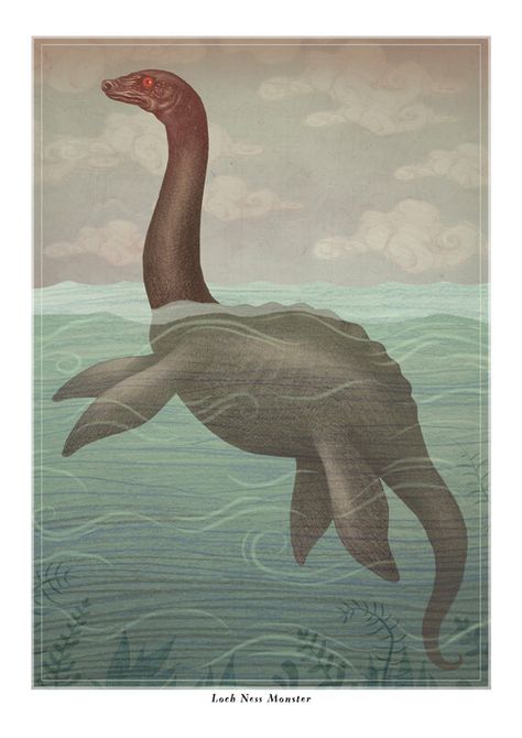 Loch Ness Monster - A4 art print by vladimirsart on Etsy https://www.etsy.com/listing/173611214/loch-ness-monster-a4-art-print Illustrated Encyclopedia, Lake Monsters, Strange Beasts, Mythical Monsters, Loch Ness Monster, Mythical Beast, Loch Ness, Into The Wild, Sea Monsters