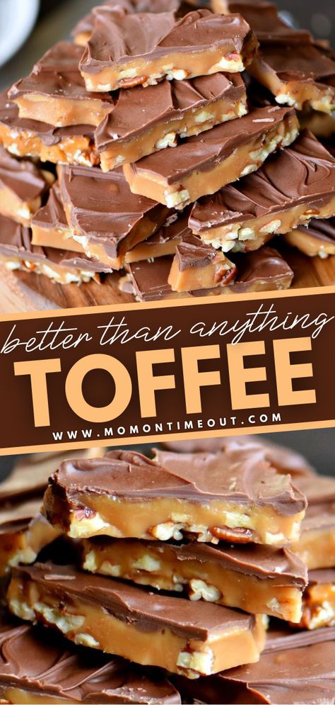 Homemade Toffee Recipe, Easy Christmas Candy Recipes, Christmas Candy Easy, Easy Candy Recipes, Homemade Toffee, Toffee Candy, Toffee Recipe, Christmas Baking Recipes, Candy Recipes Homemade