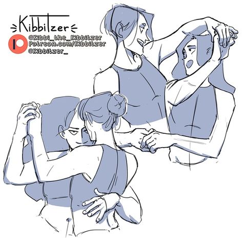 Kibbitzer | Creating monthly collections of reference sheets since 2014! | Patreon Character Design Plus Size, Plus Size Dancing, Couple Dancing Drawing, Manga Anatomy, Dancing Poses Drawing, Dancing Reference, Reference Study, Drawing Couple Poses, Dancing Drawing