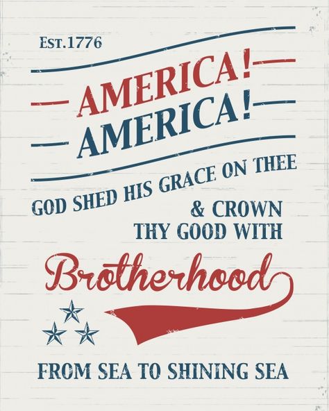 America the Beautiful Printable Patriotic Printables, Workout Room, America The Beautiful, I Love America, Sea To Shining Sea, Let Freedom Ring, Patriotic Holidays, In God We Trust, American Pride