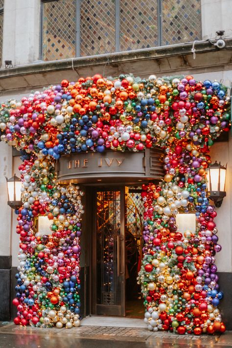 Christmas Installations and Decroations in London | Early Hours London Porch Garland, Christmas Events, London Christmas, Christmas Door Decorations, Christmas Window, Christmas Store, Christmas Display, Noel Christmas, Merry Little Christmas