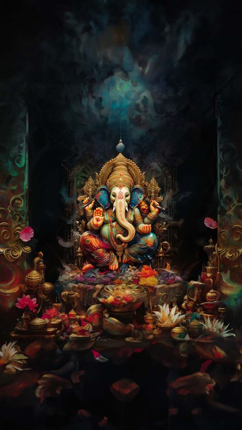 Ganpati God iPhone Wallpaper 4K - iPhone Wallpapers God Iphone Wallpaper, Wallpaper Ganpati, Ganesha Art Illustration, Ganpati Murti, Arte Ganesha, Wallpaper Hd Iphone, Iphone Wallpaper 4k, Lucky Wallpaper, Iphone Wallpapers Hd