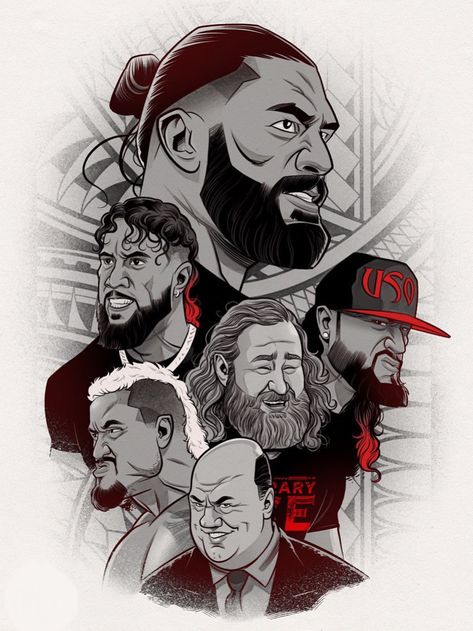 #WWE #romanreigns #TheUso #PaulHeyman #SoloSikoa #SamiZayn Wwe The Bloodline, Wwe All Superstars, Roman Reigns Drawing, The Bloodline, Wwe Funny, Wwe Pictures, Wrestling Posters, Bunny Wallpaper, Wwe Roman Reigns