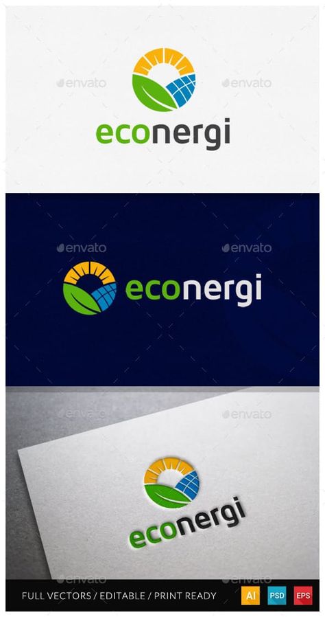 Econergi Logo Template - Symbols Logo Templates Solar Panel Logo Design, Logo Solar Energy, Solar Company Logo, Energy Company Logo, Solar Panel Logo, Solar Energy Logo, Industrial Logo, Solar Logo, Energy Logo