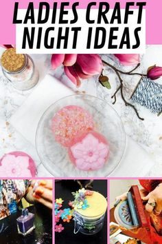Winter crafts ideas & projects for the weekend. The best adult winter craft ideas to make with your gal pals this winter for a ladies night. ! If you're itching to entertain your friends, why not try a ladies craft night? Now that the stressful winter holiday season is behind, why not host an event you actually want to attend? Like a girls only craft night. Check out this amazing collection of fun adult  winter craft night ideas you can make with your gal pals for a ladies night. Womens Craft Ideas, Group Craft Ideas For Adults, Fun Group Crafts For Women, Craft Club Ideas Ladies, Adult Craft Projects, Crafts For Groups Of Women, Crafts For Womens Group Girls Night, Girls Night Ideas For Adults, Church Ladies Night Ideas