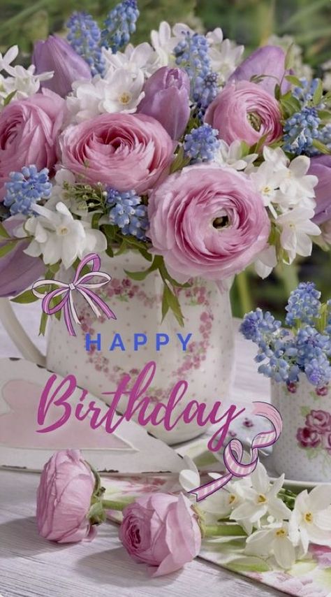 Gm Monday, Happy Birthday Flower Cake, Happy Birthday Bouquet, Happy Birthday Wishes Pics, Birthday Wishes Pics, Happy Birthday Flowers Wishes, Happy Birthday Wishes Messages, Birthday Wishes Flowers, Birthday Wishes Greetings