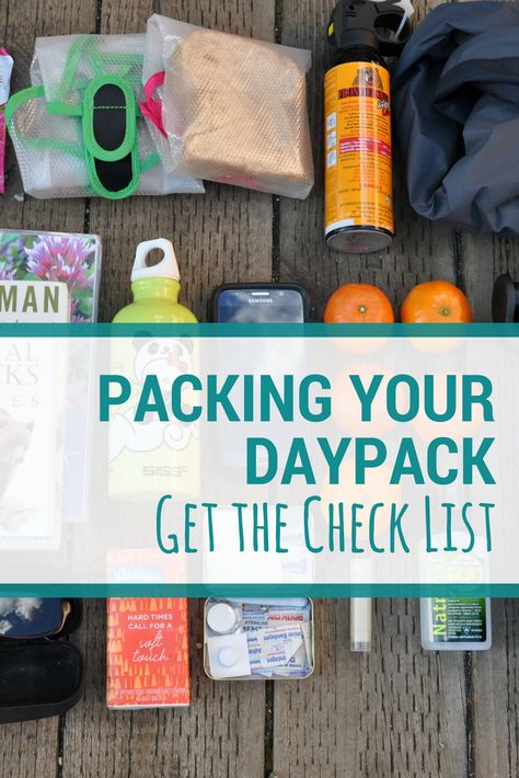 Get practical tips on packing your daypack for hiking with kids.  There's also a free printable packing checklist to download to make getting out the door for family adventures quicker and easier.  #printablechecklist #hikingwithkids Camino De Santiago, Canoe Ideas, Hiking Daypack, Family Hike, Hiking Supplies, Outdoor Hacks, Printable Packing List, Hiking Training, Checklist Printable