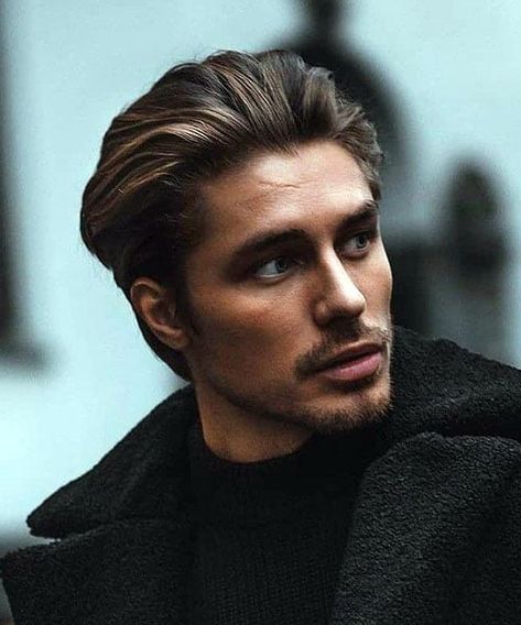 Long Slicked Back Flow Slicked Hair Men, Mens Slicked Back Hairstyles, Slick Back Haircut, Hockey Hair, Johnny Edlind, Swept Back Hair, Mens Hairstyles Medium, Wavy Hair Men, Mens Hairstyles Thick Hair