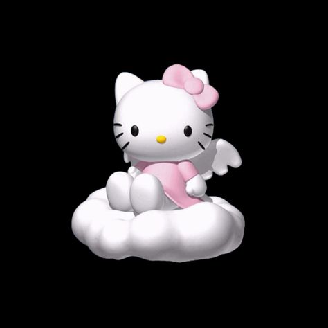 Hello Kitty, Black, Hello Kitty Grunge, Angel Hello Kitty, Y2k Cybercore, Grunge Png, Kitty, Angel