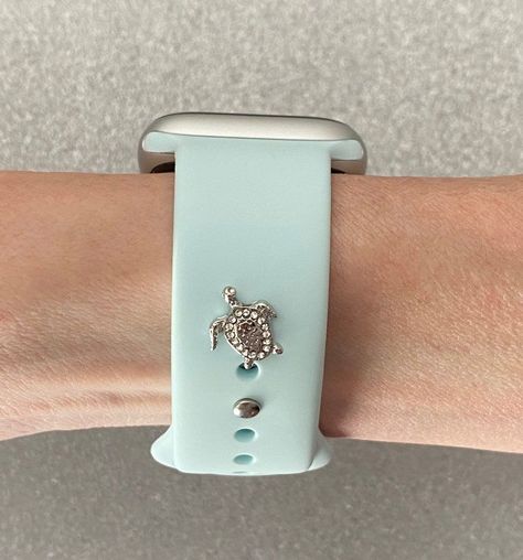 Turtle Stud Watch Band Charm for Apple Watch, Apple Watch Jewelry, Apple Watch Hacks, Cute Apple Watch Bands, Watch Charms, Watch Jewelry, Jewelry Watch, Apple Watch Accessories, Turtle Charm, Jewelry Accessories Ideas