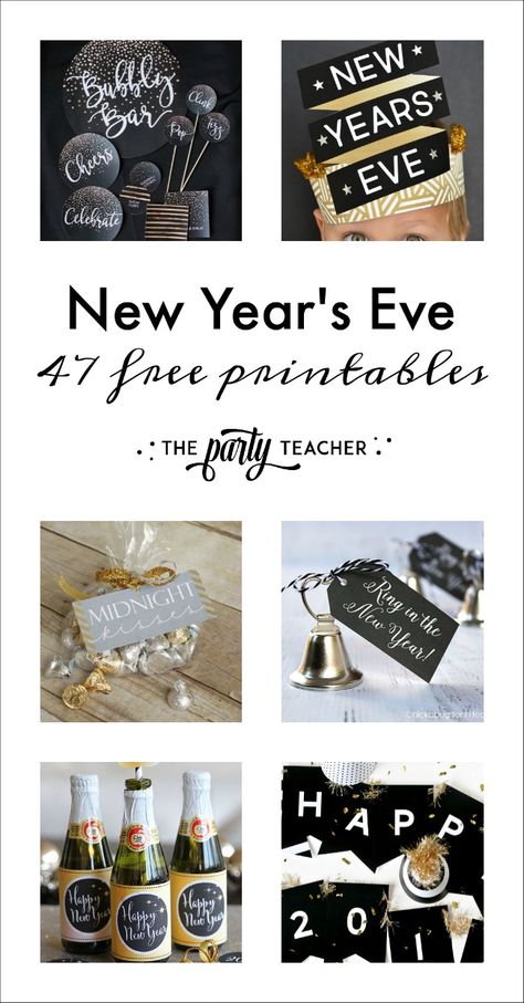 Freebie Friday: 47 New Year's Eve Free Printables New Years Eve Free Printables, Free New Years Eve Printables, New Years Free Printables, New Year’s Eve Free Printables, Nye Printables Free, New Years Eve Printables Free, New Year’s Eve Printables, Cricut New Years Projects, New Years Printables Free