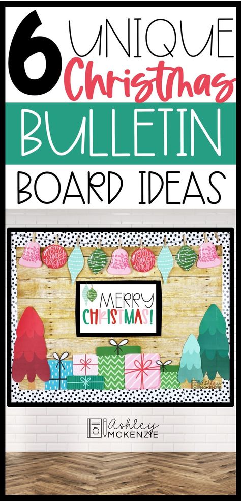 Christmas Bulliten Board Ideas, Kindergarten Christmas Bulletin Board, Christmas Bulletin Board Ideas, Unique Bulletin Board Ideas, December Bulletin Boards, Christmas Language Arts, Bulletin Board Tree, Ashley Mckenzie, Holiday Bulletin Boards