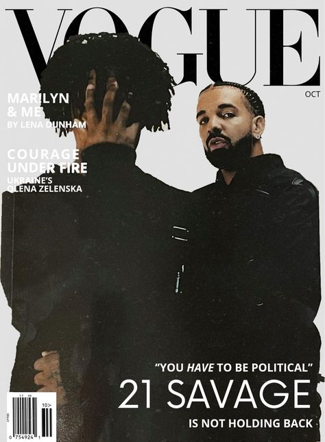 Drake Magazine Cover, Drake And 21 Savage Vogue Cover, Drake 21 Savage Vogue, 21 Savage Poster Aesthetic, Drake Wall Poster, Artist Album Covers Poster, American Dream 21 Savage, Drake Graphic Design, Drake Poster Aesthetic