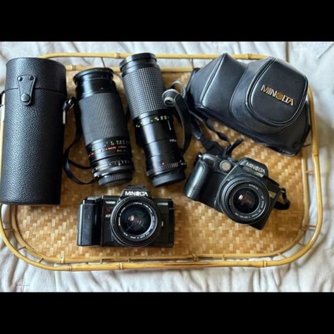 Minolta Camera Lot 2 Lenses Cases Straps Maxxum 7000 70 Vintage Untested Fashion Tips, Lenses, Minolta Camera, Plus Fashion, Fashion Trends, Clothes Design