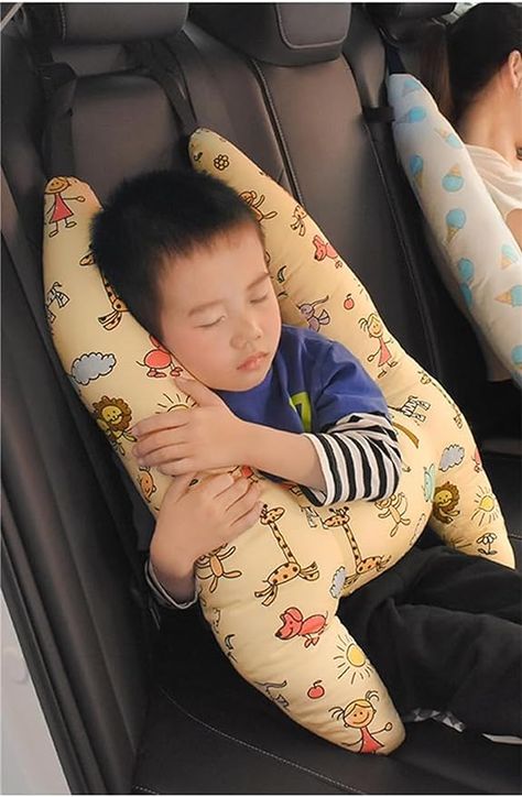 Amazon.com: H-Shape - Kid Car Sleeping Head Support, Baby Toddler Travel Pillows for Car Seat Support The Body and Head, Kid's Pillow, Baby Neck Pillow, Soft and Skin Friendly (Scrawl) : Baby Travel Pillow Airplane, Seat Belt Pillow, Car Pillow, Practical Effects, Travel Pillows, Cervical Spine, Child Car Seat, Body Support, Sleep Pillow