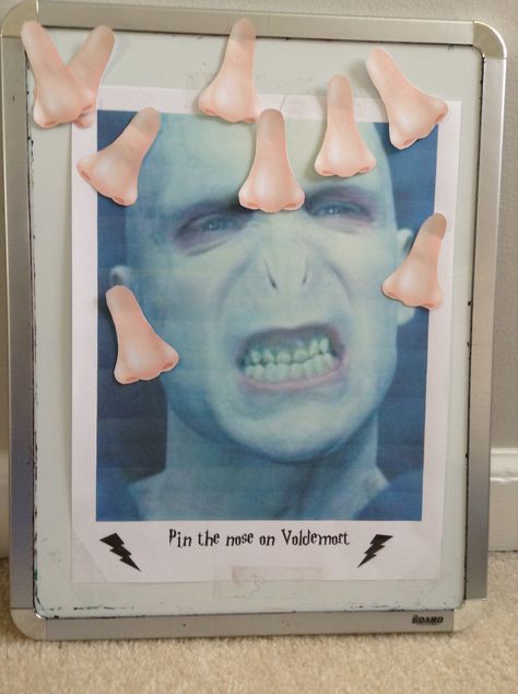 Backyard Harry Potter Party, Pin The Nose On Voldemort Printable, Harry Potter Halloween Party Ideas, Harry Potter Theme Party Games, Harry Potter Halloween Ideas, Harry Potter Themed Party Ideas, Harry Potter Party Games Adult, Luout Party, Harry Potter Hen Do