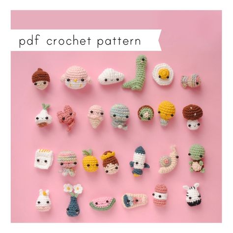 A-Z Tiny Amigurumi Pattern Collection. Pdf Crochet Patterns - Etsy Australia Crochet Tiny Keychain, Cute Simple Amigurumi, How To Crochet Tiny Animals, Crochet Black Lab Pattern Free, Woodstock Crochet Pattern Free, Mini Plush Amigurumi, Crochet Amigurumi Free Patterns Small, Tiny Crochet Plushies, Crochet Tiny Amigurumi