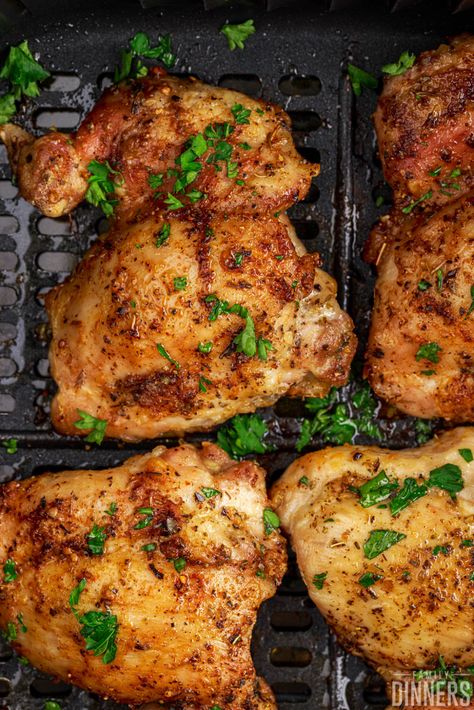 Boneless Chicken Thigh Air Fryer Recipes, Air Fryer Boneless Skinless Chicken Thighs, Recipes With Chicken Thighs Boneless, Boneless Chicken Thighs Air Fryer, Air Fryer Boneless Skinless Chicken, Air Fryer Boneless Chicken Thighs, My Air Fryer Kitchen, Air Fryer Dinners, Air Fryer Kitchen