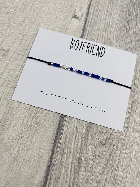 Bracelet Diy For Boyfriend, Cute Bracelets For Boyfriend, Handmade Bracelet For Boyfriend, Diy Bracelets For Boyfriend, Spooky Baskets, Bracelet For Boyfriend, Morse Code Gifts, Boyfriend Bracelet, Boyfriend Boyfriend