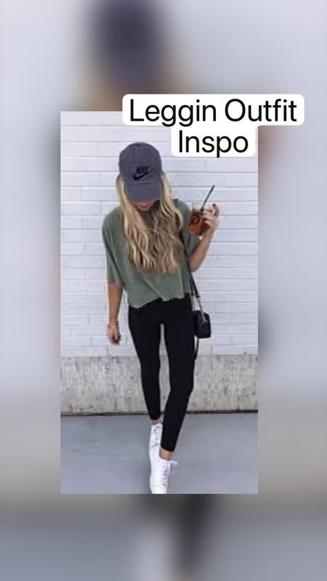Cute Black And White Outfits For School, Gym Leggings Outfit Casual Summer, Stylish Outfits With Leggings, Things To Wear With Black Leggings, Cute Outfit Ideas With Black Leggings, Cute Simple Outfits With Leggings, Outfit Inspo Black Leggings, Outfits For Black Leggings, Spring Black Leggings Outfit