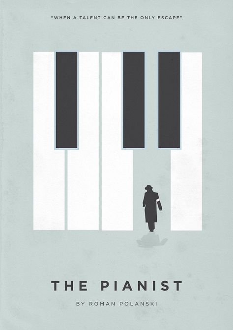 The Pianist Minimalist Film Posters, The Pianist Poster, Pianist Poster, 2002 Movies, Posters Harry Potter, Art Movie Poster, Minimalist Movie Posters, The Pianist, Poster Graphics