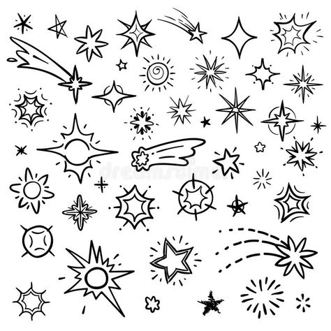 Drawing On Hand Doodles, Doodle Stars, Drawing On Hand, Stars Vector, Star Doodle, Hand Vector, Drawing Stars, Hand Doodles, Star Illustration