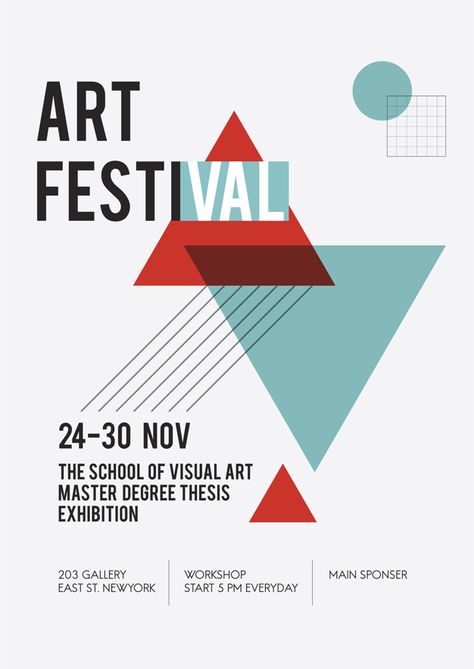 Illustration of art exhibition poster Free Vector Event Posters, Plakat Design Inspiration, Posters Conception Graphique, Poster Graphic Design, Art Exhibition Poster, Grace Art, Poster Design Layout, Desain Editorial, 타이포그래피 포스터 디자인