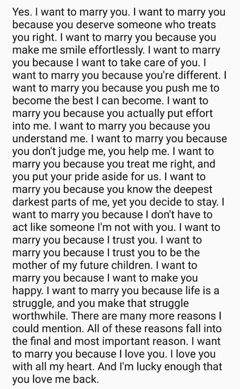 I Want To Marry You Because, What To Write In A Love Letter Ideas, Promise Text For Him, Notes Abt Boyfriend, Boyfriend Information In Notes, Will You Marry Me Text Messages, Marry The One Who Quotes, Why I Wanna Marry You, I Want To Marry You Quotes Boyfriends