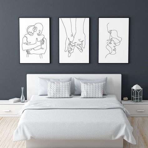 Wall Art - Area Collections Hand Love, Bed Wall Decor, Couples Wall Art, Bedroom Decor For Couples, Art Area, Couple Bedroom, Love Kiss, Home Decor Paintings, Bedroom Art