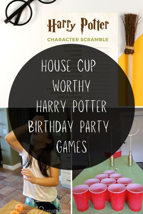 House Cup Harry Potter Birthday Party Games - Fun Party Pop Harry Potter House Cup Games, House Cup Harry Potter, Harry Potter Themed Party Favors, Harry Potter Party Ideas Games, Harry Potter Games For Kids, Harry Potter Birthday Party Games, Harry Potter Quidditch Game, Hufflepuff Birthday, Harry Potter Tea Party