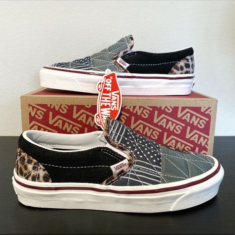 Vans Slip-On Quilted Mix Women’s Size 6 Brand New In Box Vans Checkered Slip On Outfit, Vans Outfit Womens, Slip On Outfit, Grey Hair Wig, Vans Checkered, Skater Shoes, Vans Outfit, Adidas Shoes Women, Shoes Vans