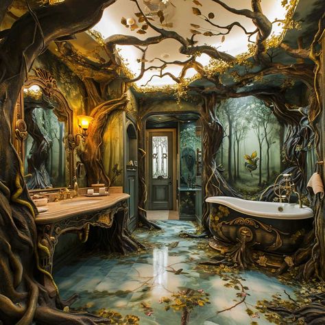 Whimsical Children's Bathroom Decor for Endless Fun and Creativity • 333+ Images • [ArtFacade] Fairy Garden Bathroom, Fairytale Bathroom, Fairy Bathroom, Ocean Theme Bathroom, Magical Bathroom, Crazy Bathrooms, Whimsical Bathroom, Explorer Theme, Children's Bathroom