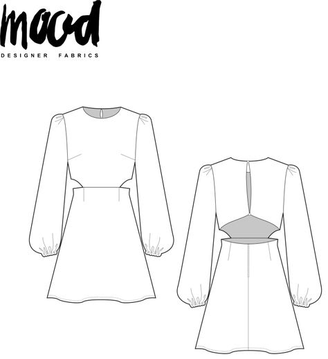 The Opal Dress - Free Sewing Pattern - Mood Sewciety Free Sewing Patterns Mood, Mood Patterns Dress, Printable Sewing Patterns Free, Mood Fabrics Free Pattern, Free Sewing Patterns Printable, Free Pattern Dress, Free Clothing Patterns, Free Sewing Patterns For Women, Skirt Sewing Pattern Free