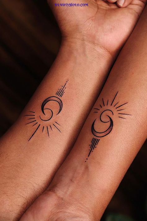 "Meaningful Couple Tattoos" Discover the essence of love and unity with our collection of 41 meaningful couple tattoos. Each design symbolizes the bond between two souls, representing devotion, strength, and eternal commitment. Express your unique love story with these empowering couple tattoos that will stand the test of time. See more ideas check out here! #meaningfulcoupletattoos #meaningfulcoupletattoo #coupletattoos Combined Tattoos For Couples, Unity Tattoo Ideas, Couple Tattoos Meaningful Small, Tattoos For Eternal Love, Tattoo Ideas Creative Meaningful, Love And Strength Tattoos, Couple Tattoos Small Unique, Meaningful Tattoos For Couples Unique, Couple Unique Tattoos