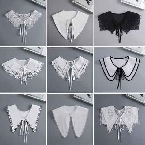 US $2.26 27％ Off | New 2023 Sweet Doll Lapel Fake Collar for Women Shirt False Collar Shawl Wrap Removable Detachable Embroidered Collar Detachable Fashion Accessories, Detachable Collars For Women, Collar Shirt Pattern Sewing, Embroidered Collars Pattern, Women Collar Designs, Shirt Collar Design Women, Fancy Collar Designs, Fake Collar Outfit Ideas, Dicky Collar Outfits